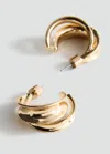 Mango Intertwined Hoop Earrings Gold