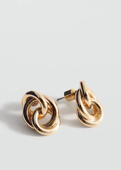 Mango Intertwined Hoop Earrings Gold