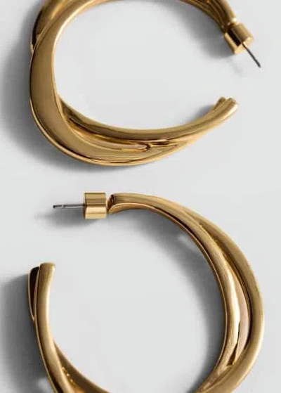 Mango Intertwined Hoop Earrings Gold