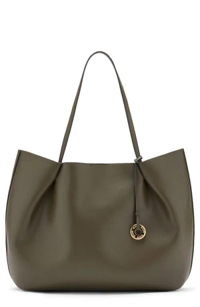 Mango Isabel Faux Leather Tote In Khaki Green