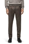 Mango Italian Virgin Wool Flannel Suit Pants In Brown
