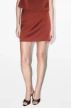 Mango Jackieo Satin Miniskirt In Brown