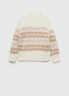 MANGO JACQUARD SWEATER OFF WHITE