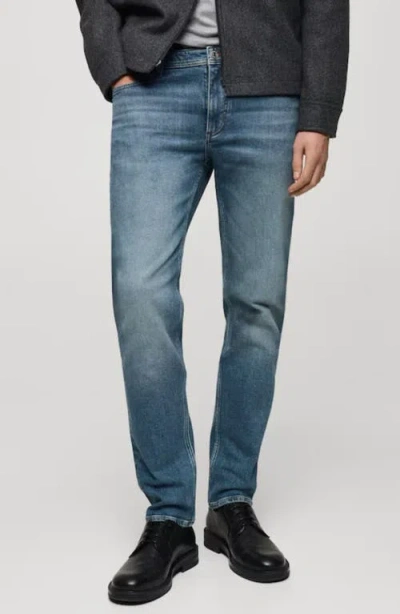 Mango Jan Slim Fit Jeans In Medium Blue