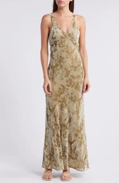 chinese dress ladies Angela Mulberry Velvet Burnout Long Sleeve Maxi Dress - Xs Size - Women's Dresses main image 0