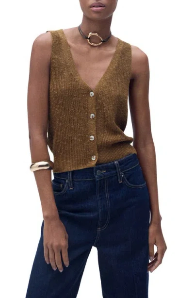 Mango Jazmin Sweater Vest In Tobacco Brown