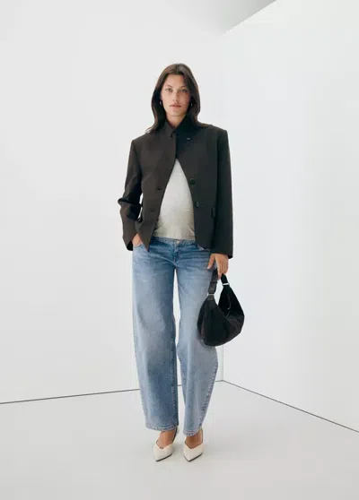 Mango Jean Balloon De Grossesse In Bleu Moyen