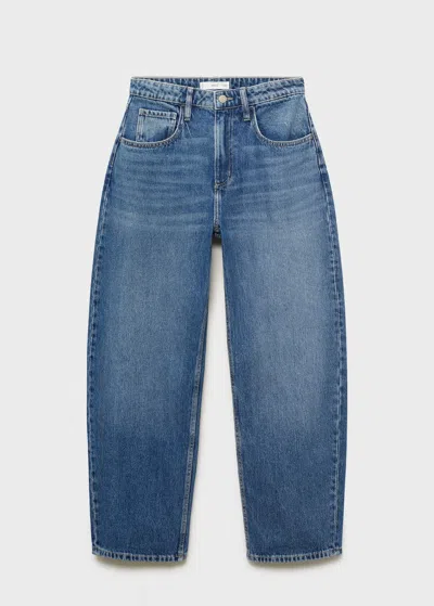Mango High-rise Balloon Jeans In Blue