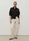 Mango Straight-fit Linen-blend Suit Trousers Ecru In Sable