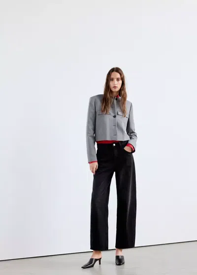 Mango Jean Balloon Taille Normale In Black Denim