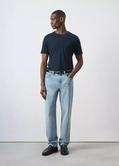 Mango Jean Bob Regular-fit In Bleu Clair