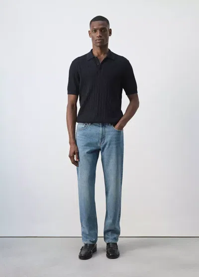 Mango Jean Bob Regular-fit In Bleu Moyen