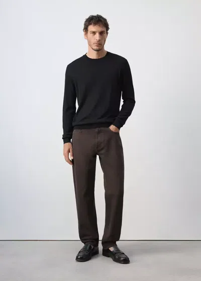 Mango Jean Bob Regular-fit In Marron