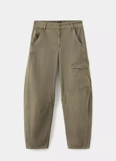 Mango Jean Cargo Regular Waist In Kaki