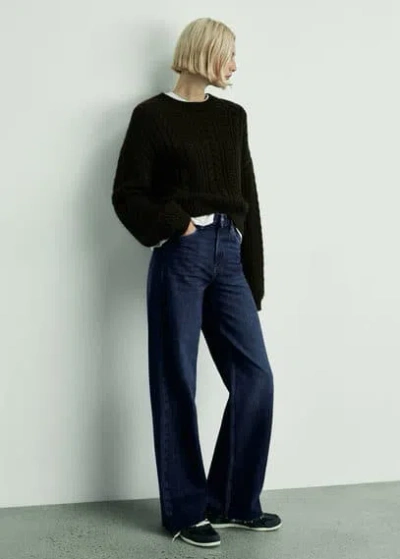 Mango Danila Wide Leg Jeans In Blue