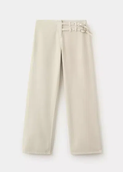 Mango Jean Droit À Boucles In Neutral