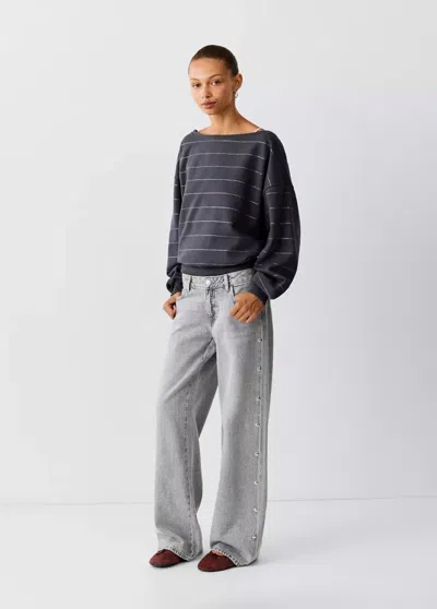 Mango Jean Droit Détail Clous In Blue
