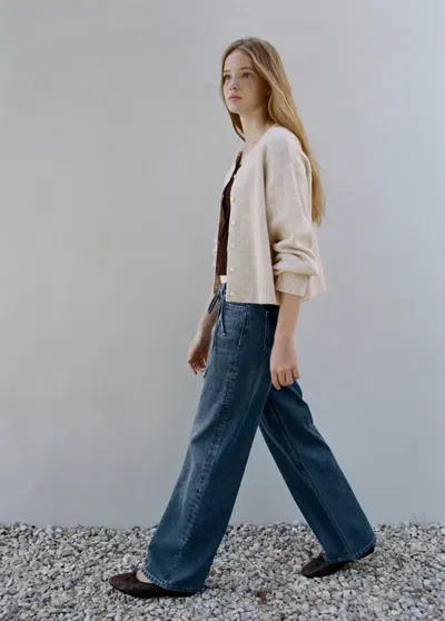 Mango Jean Droit Low Waist In Blue