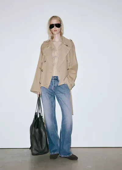 Mango Jean Droit Taille Basse In Multi