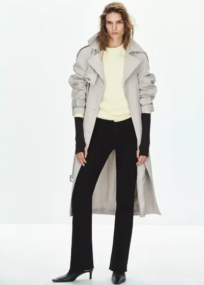 Mango Jean Évasé Taille Haute In Black Denim
