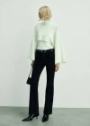 Mango Jean Fiona Flare Taille Normale Black Denim - Femme - 36 -  In Black Denim