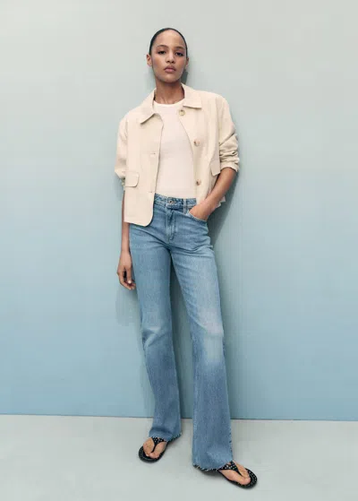 Mango Fiona Flared Mid-rise Jeans In Blue