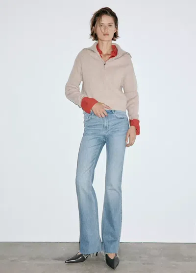 Mango Jean Fiona Flare Taille Normale In Bleu Moyen