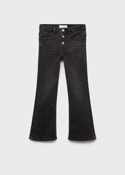Mango Kids' Buttons Flare Jeans Black Denim