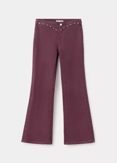 Mango Kids' Jean Flare Clouté In Red