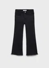 Mango Kids' Frayed Low-rise Skinny Jeans Black Denim In Blue
