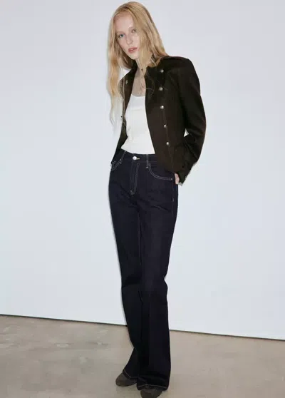 Mango Jean Flare Taille Haute In Bleu