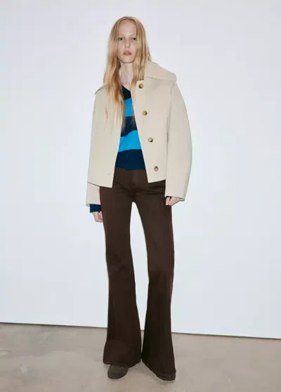 Mango Jean Flare Taille Haute In Brown