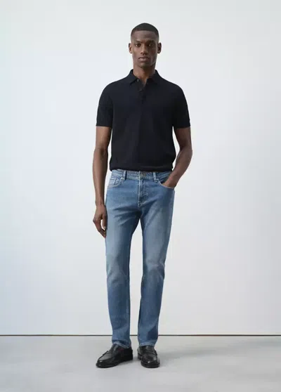 Mango Jean Jan Slim Fit In Blue