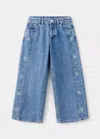 Mango Jean Large À Clous In Blue