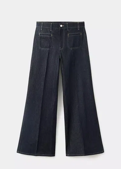 Mango Jean Large Avec Poches In Blue