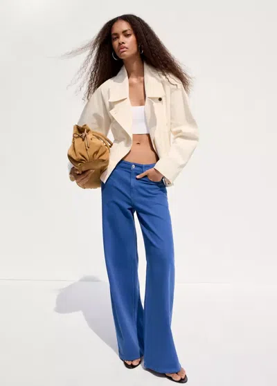 Mango Jean Large Taille Normale In White