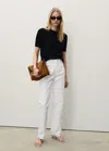 Mango Matilda Medium-rise Straight-fit Jeans White In White