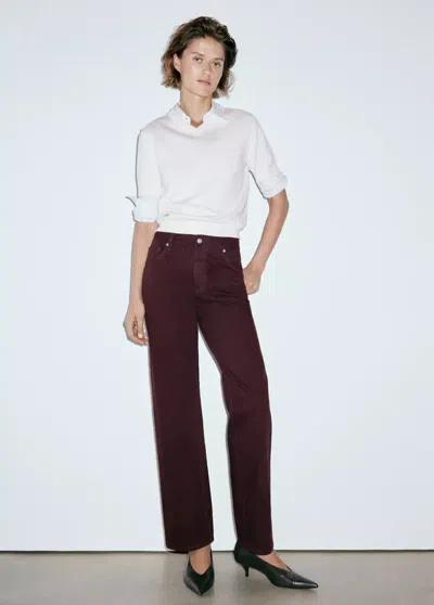 Mango Jean Miami Droit Taille Normale In Lie De Vin