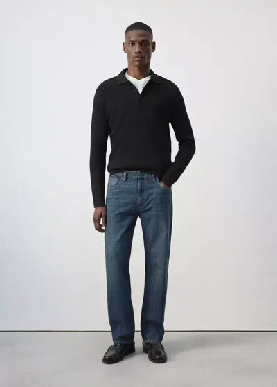 Mango Jean Moby Relaxed Fit In Bleu Foncé