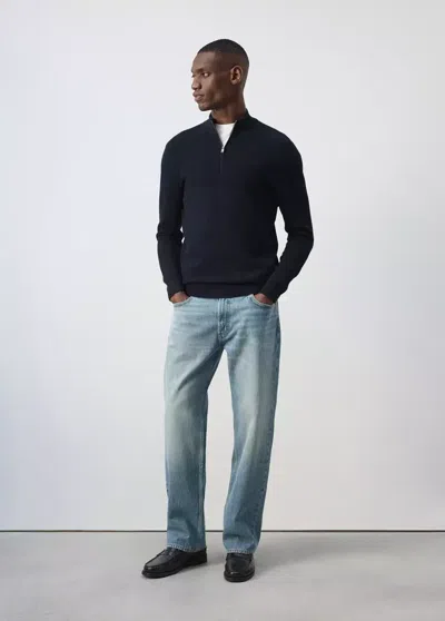 Mango Jean Moby Relaxed Fit Délavé Clair In Bleu Moyen Vintage