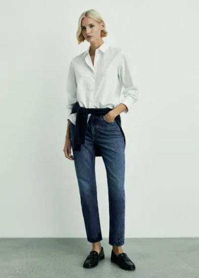Mango Mom2000 High-rise Jeans Dark Blue In Bleu Foncé