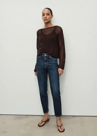 Mango Newmom Comfort High-rise Jeans In Blue