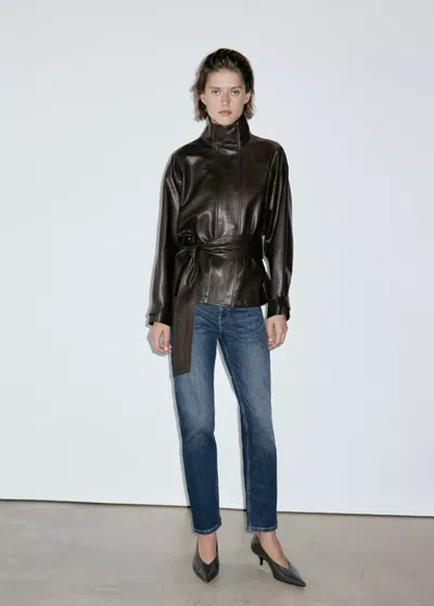 Mango Jean Newmom Confort Taille Haute In Black