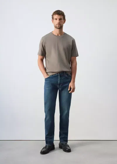 Mango Jean Patrick Slim Fit Ultra Soft Touch In Bleu Foncé Vintage