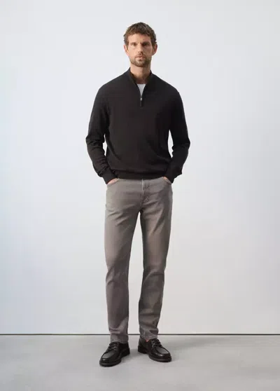Mango Jean Patrick Slim Fit Ultra Soft Touch In Gris Vison