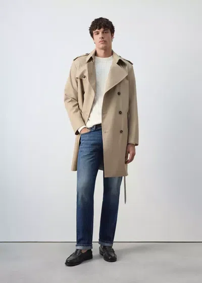 Mango Jean Regular Fit 100 % Coton In Bleu Moyen