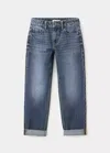 Mango Kids' Jean Regular Fit Avec Ourlet Retourné In Bleu Moyen Vintage
