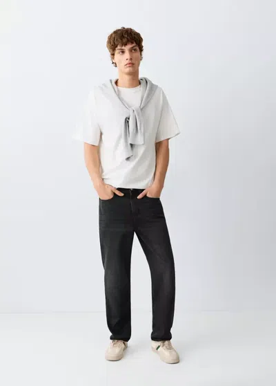 Mango Jean Regular-fit In Black Denim