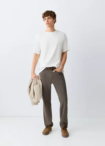 Mango Jean Regular-fit In Marron