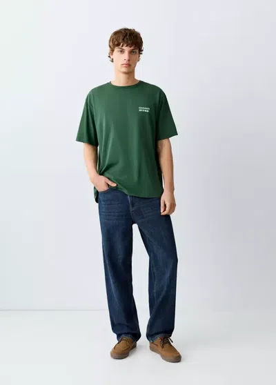 Mango Jean Relaxed-fit In Bleu Foncé